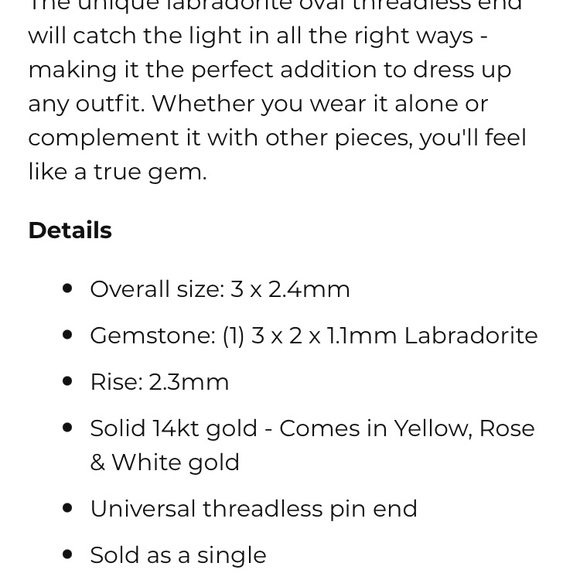 Buddha Jewelry Organics Threadless End - Picture 7 of 7